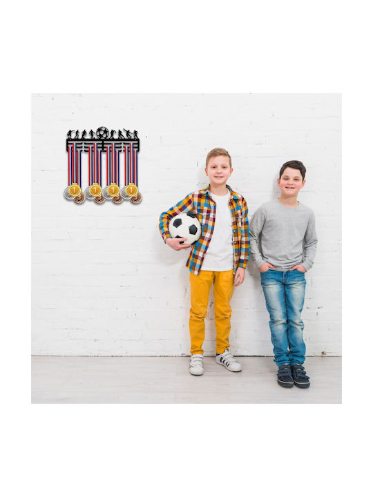 Agățătoare De Perete Metalică Cu 12 Compartimente Neagră 40x13cm