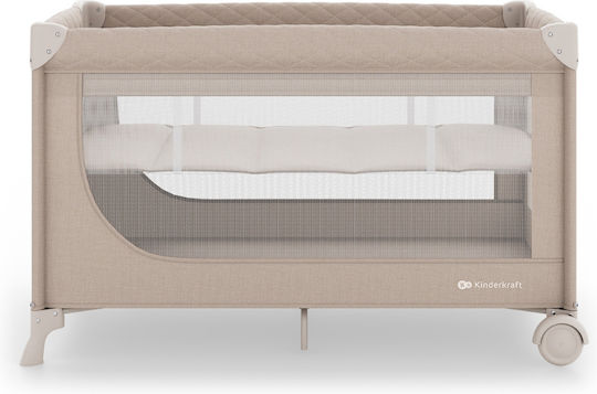 Kinderkraft Leody Кошара За Игра 2 Нива С Матрак Бежова 126x76см