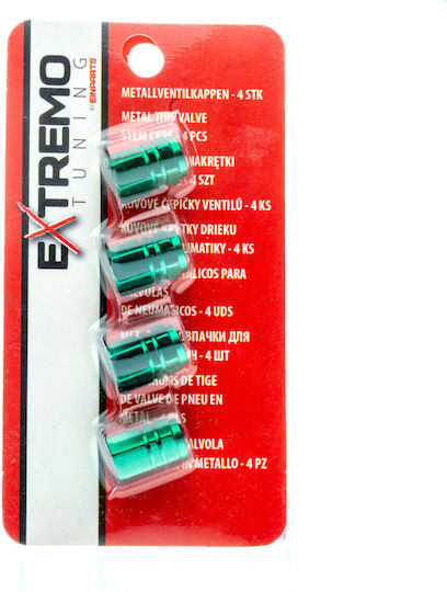 Extremo Tuning Valve Caps 4 Pieces Green Schrader Seal