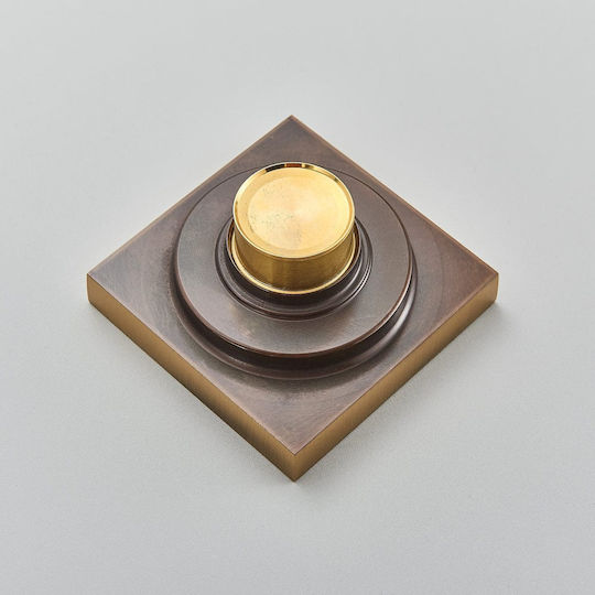 Sifon Dublu De Alamă Pentru Chiuvetă Cu Dimensiunea 10x10cm Bronz