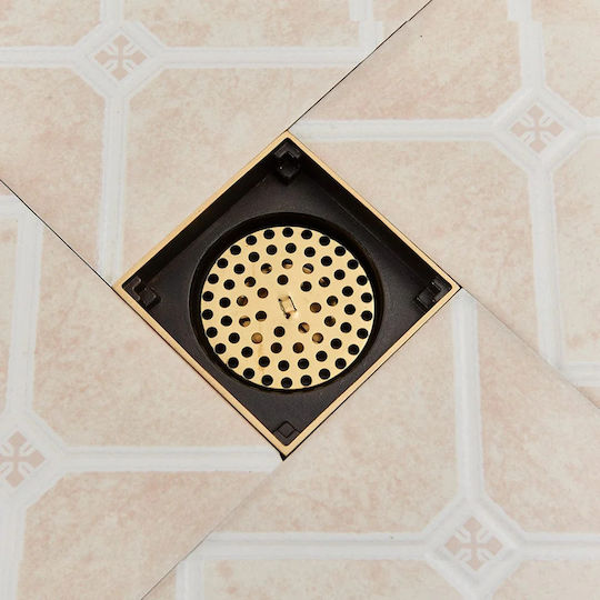 Sifon Dublu De Alamă Pentru Chiuvetă Cu Dimensiunea 10x10cm Bronz