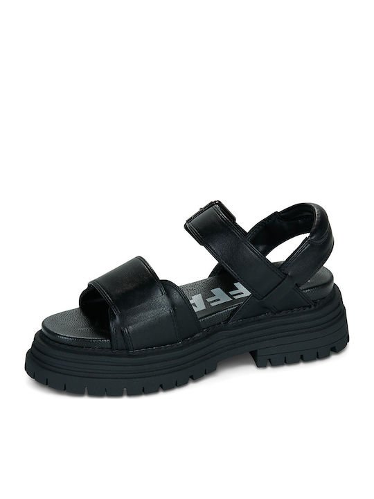 Damen Flache Sandalen Schwarz