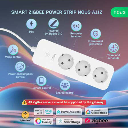 Nous Triple Extension Cord 1.8m Zigbee 3.0