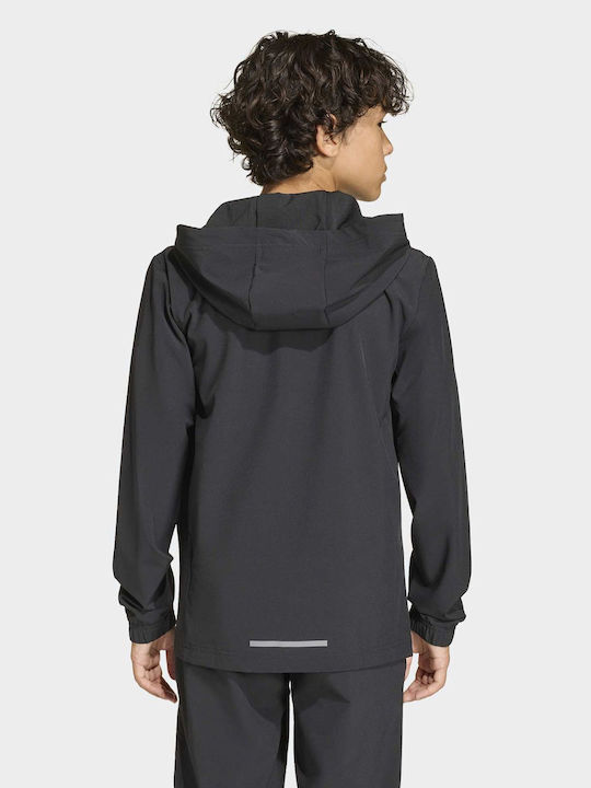 Kids Sweatshirt Cardigan with Hood Black
