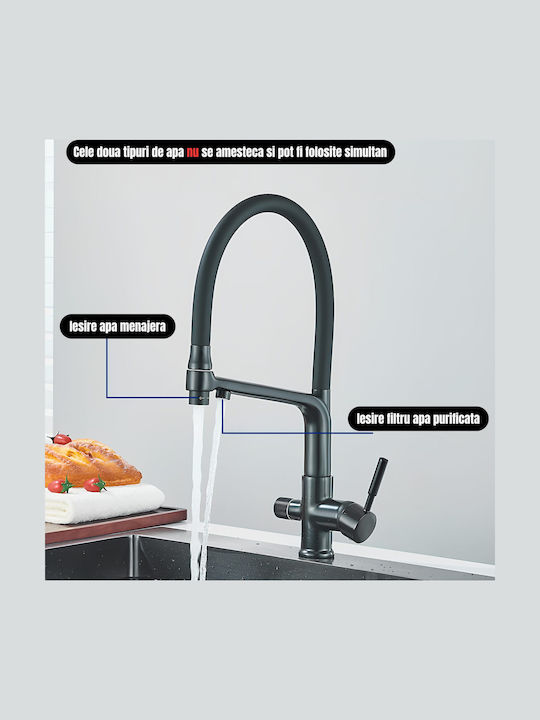 Kitchen Faucet Counter Flexible Black