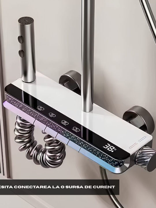 Duschsäule mit Wannenbatterie Weiß