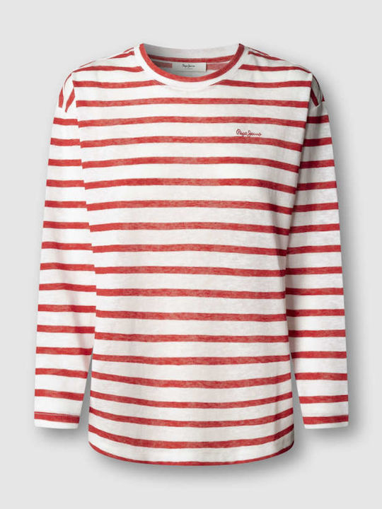 Bluză Damă Bumbac Mânecă Lungă Cu Dungi Marlen Striped