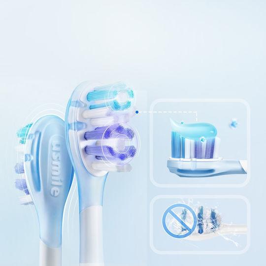 Capete Periuță de Dinți Advanced Whitening Usmile 2 Bucăți Îndepărtează Placa Bacteriană