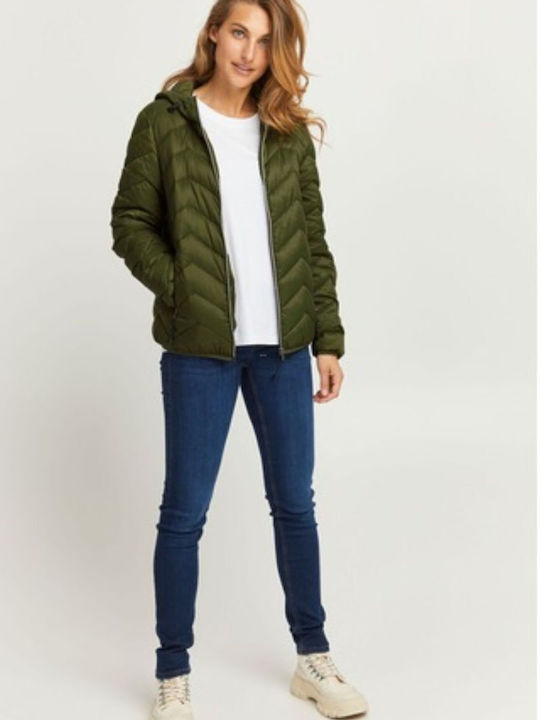 Women's Puffer Jacket for Winter Green Olive