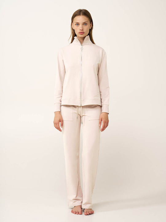 Vamp Vamp Damen Schlafanzug & Pyjamas Winter Baumwollene Strickjacke Pink Shadow