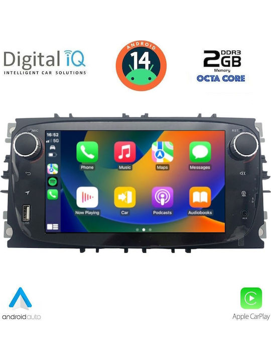Digital IQ Car Audio System for Ford C-Max 2007-2011 (Bluetooth/USB/WiFi/GPS/Apple CarPlay/Android Auto) with 7" Touch Screen