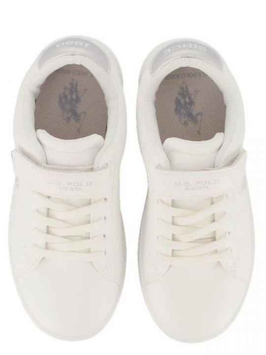 Kids Sneakers with Hoop & Loop Closure White