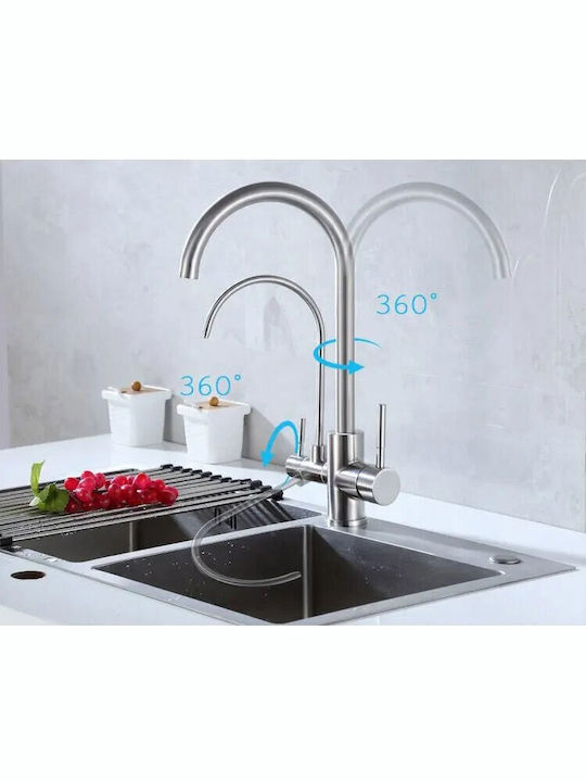 Landsh Poly1541 Kitchen Counter Faucet with Pull-Out Spray Bronze
