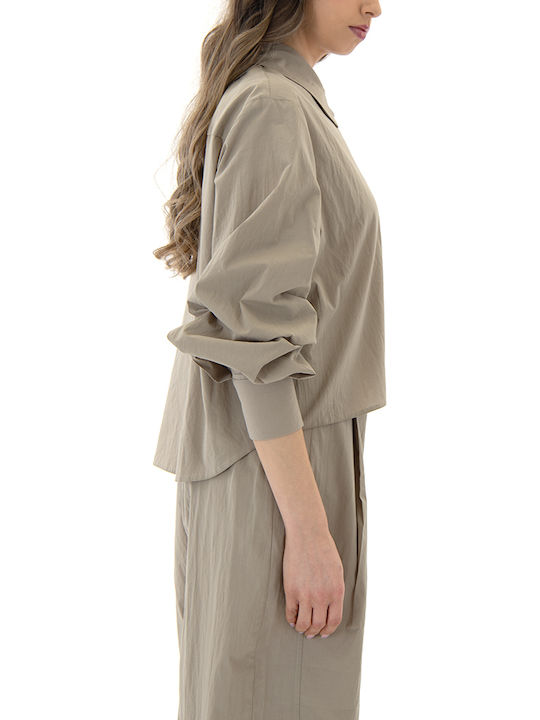 Long Sleeve Women's Shirt Beige
