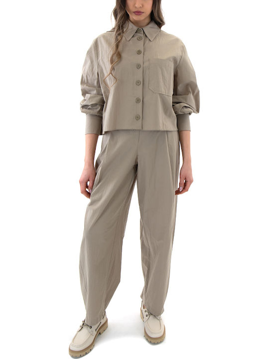 Long Sleeve Women's Shirt Beige