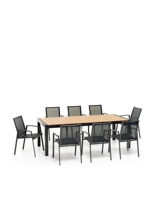 Keleman Ausziehbarer Tisch Anthrazit 295(+70)×100×75cm