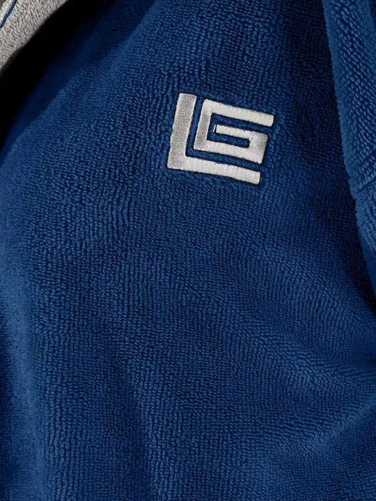 Guy Laroche Monogram Bademantel mit Kapuze Marine