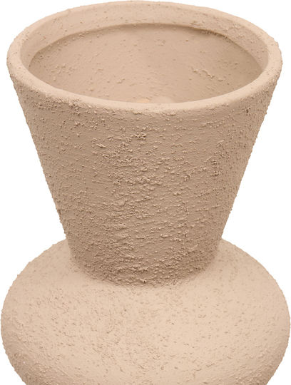 Διακοσμητικό Βάζο Κεραμικό Ezia Μπεζ 17x17xΥ34cm