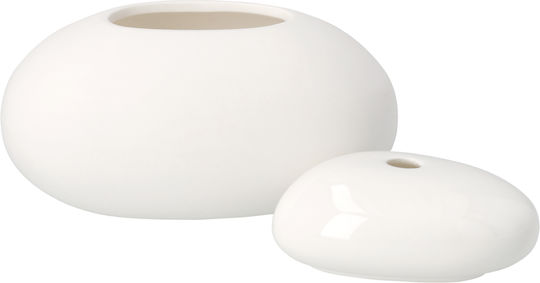 Raeder Vase Ceramic Natural Elements White 13.2x9.2xH9.3cm