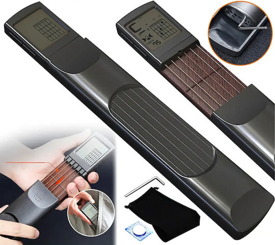 Antrenor Digital de Acorduri Chitară Zola Ecran Rotativ Funcție Metronom Corzi de Oțel 6 Taste Alimentare cu Baterie 310 × 50 × 35 Mm