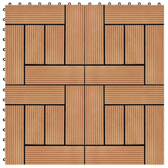 vidaXL Material for Garden Flooring from Wood 30x30cm 11 Pieces