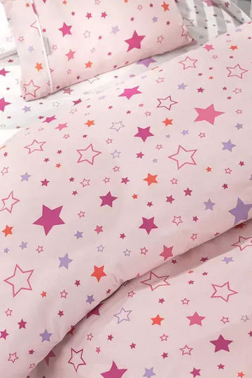 Guy Laroche Single Set with Elastic Band Pink 165x250cm