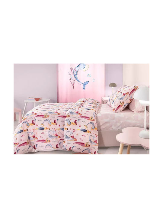 Guy Laroche Set Kinderbettlaken Baumwoll Rosa 165x250cm 3 Stück