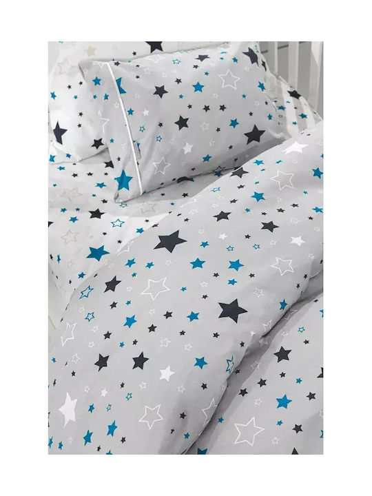 Guy Laroche Set Cearceafuri Single cu Elastic din Bumbac Silver 100x200cm 3 bucăți