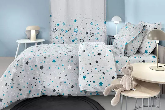 Guy Laroche Set Cearceafuri Single cu Elastic din Bumbac Silver 100x200cm 3 bucăți