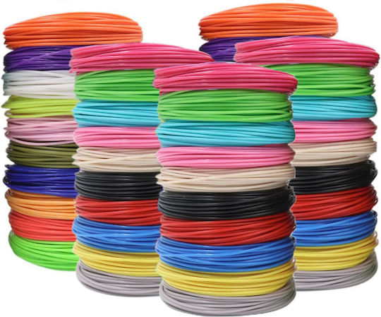 Set 50 Filamente Pentru Stilouri 3D Zola PLA 250 M 1.75mm Șabloane Incluse