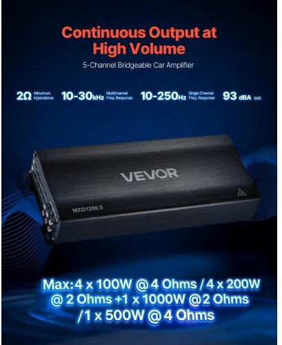 Vevor Car Audio Amplifier 5 Channels (Class D)