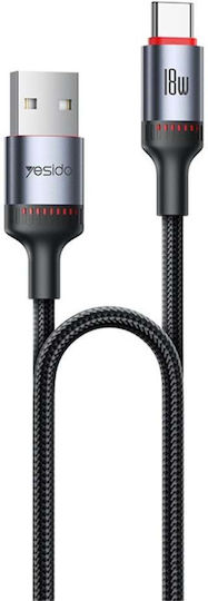 Data Cable Usb To Type-c 18w 2m Yesido Black