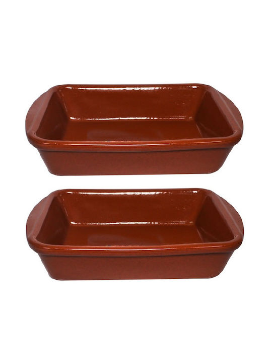 Cok Spain Vas Rectangular Rezistent La Căldură Din Ceramică Cu Capac 18x14cm
