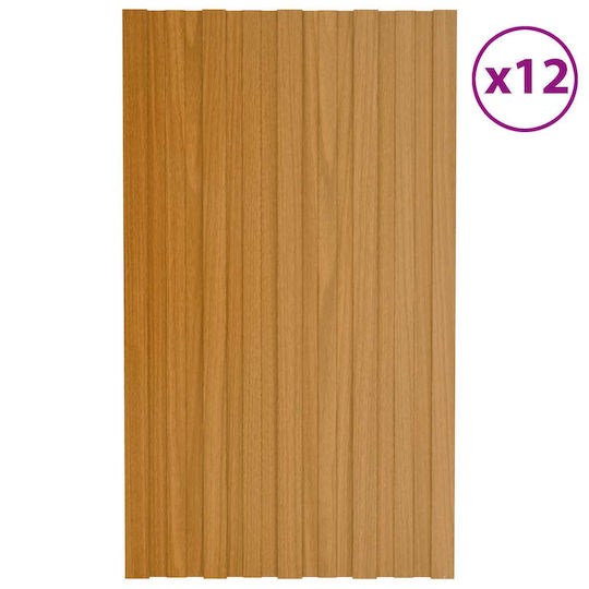 vidaXL Material De Construcție Pentru Garduri De Grădină Din Oțel 80x45x45cm 12 Bucăți Maro