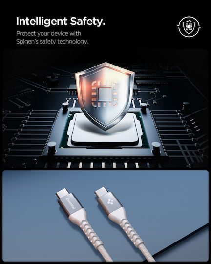 Spigen USB 2.0 Cable USB-C Male - USB-C 100W PD White 1m ACA11102