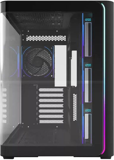 FSP/Fortron M580 Plus Gaming Middle Tower Carcasă Calculator cu Fereastră Laterală și Iluminare RGB Negru