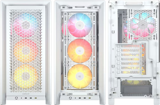 Adata Frame 4000D Gaming Midi Tower Computer Case with Side Window White