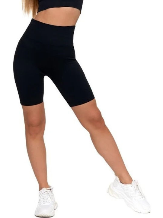 Training Women's Leggings-Shorts Firming High Waist & Push Up Black
