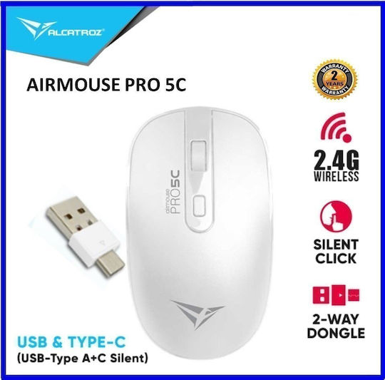 Alcatroz Airmouse Pro 5C Kabellos Maus Weiß
