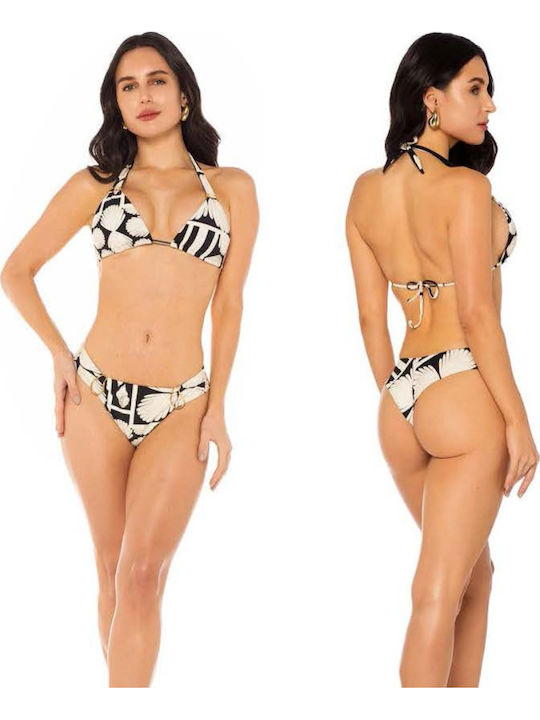 Bikini Triangle Black-Beige