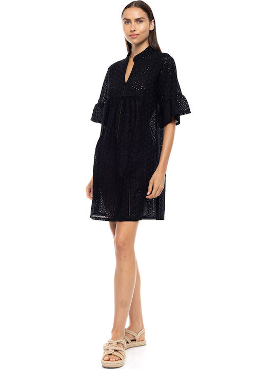 Pink Label Damen Kaftan Bademode Schwarz
