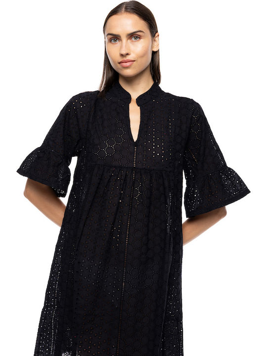 Pink Label Γυναικείο Καφτάνι Παραλίας Black