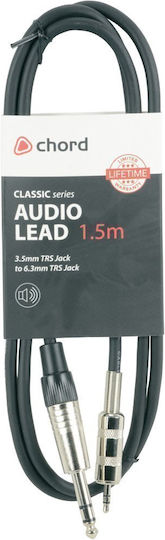 Chord Cable 6.3mm male - 3.5mm male 1.5m (190.012UK)
