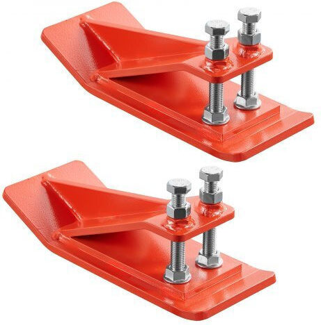 Vevor Tractor Bucket Protector 2 Pieces Heavy Duty Edge Protectors Steel Edge Protection Device Anti Slip Function Double Hex Nuts Bolts Snow Leaf Removal Gravel Dispersion Orange