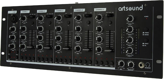 Artsound MIKS6.4 Αυτοενισχυόμενος Αναλογικός Μίκτης 6 Καναλιών / 11 Εισόδους XLR