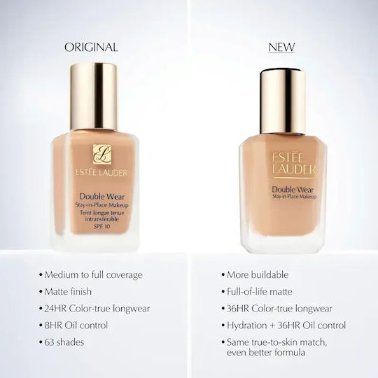 Estee Lauder Double Wear Stay-in-Place New Лилаво Фон дьо тен SPF10 2W0 Топъл Ванилия 30мл