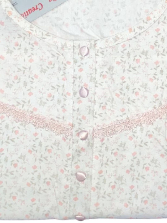 Lydia Creations Summer Women's Nightgown White-Pink Lydia Creations Summer Women's Nightgown White-Pink