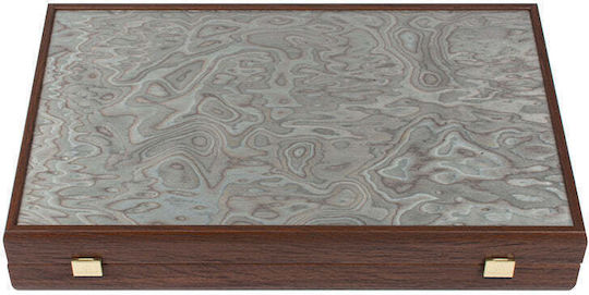 Manopoulos Set Elfenbein-Piercings & Würfel für Backgammon Braun