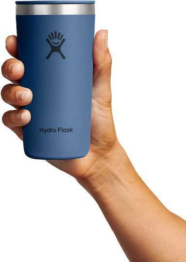 Hydro Flask Ποτήρι Θερμός Ανοξείδωτο 355ml Harbor Blue με Καλαμάκι και Λαβή