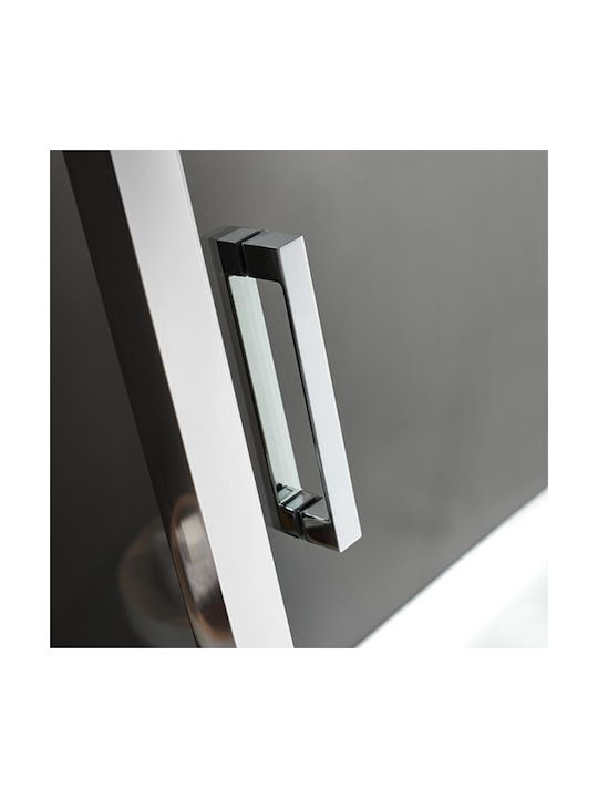 Axis Triple Slider Fixed Side Shower Stall 127-131x185cm Clean Glass Chrome